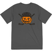 Hockey Short Sleeve Performance Tee - Helmet Pumpkin