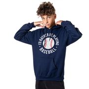 Baseball Hooded Sweatshirt - I'd Rather Be Playing Baseball Distressed