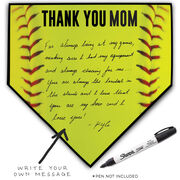 Softball Home Plate Plaque - Thank You Mom