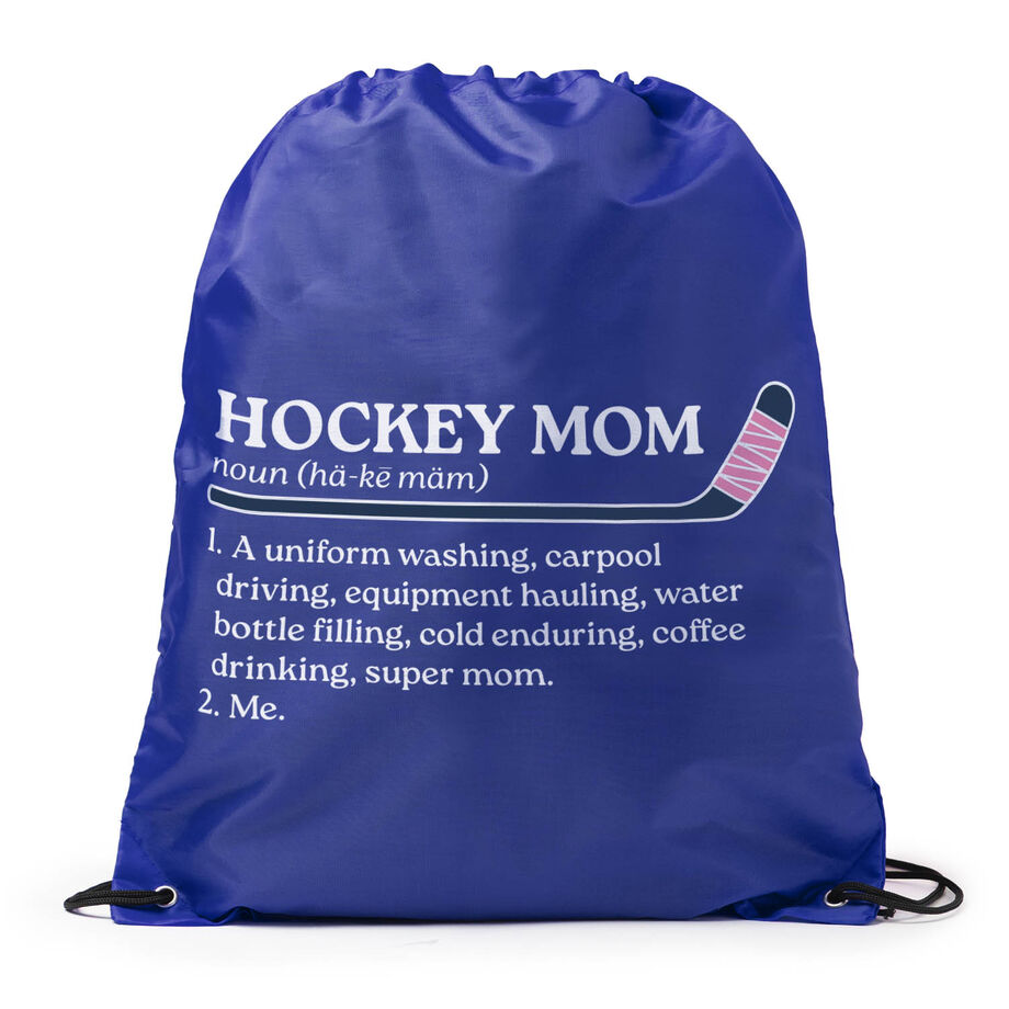 Hockey Drawstring Backpack - Hockey Mom Definition