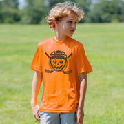 Hockey Short Sleeve Performance Tee - Helmet Pumpkin