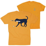 Baseball Short Sleeve T-Shirt - Navy Baseball Dog (Back Design)