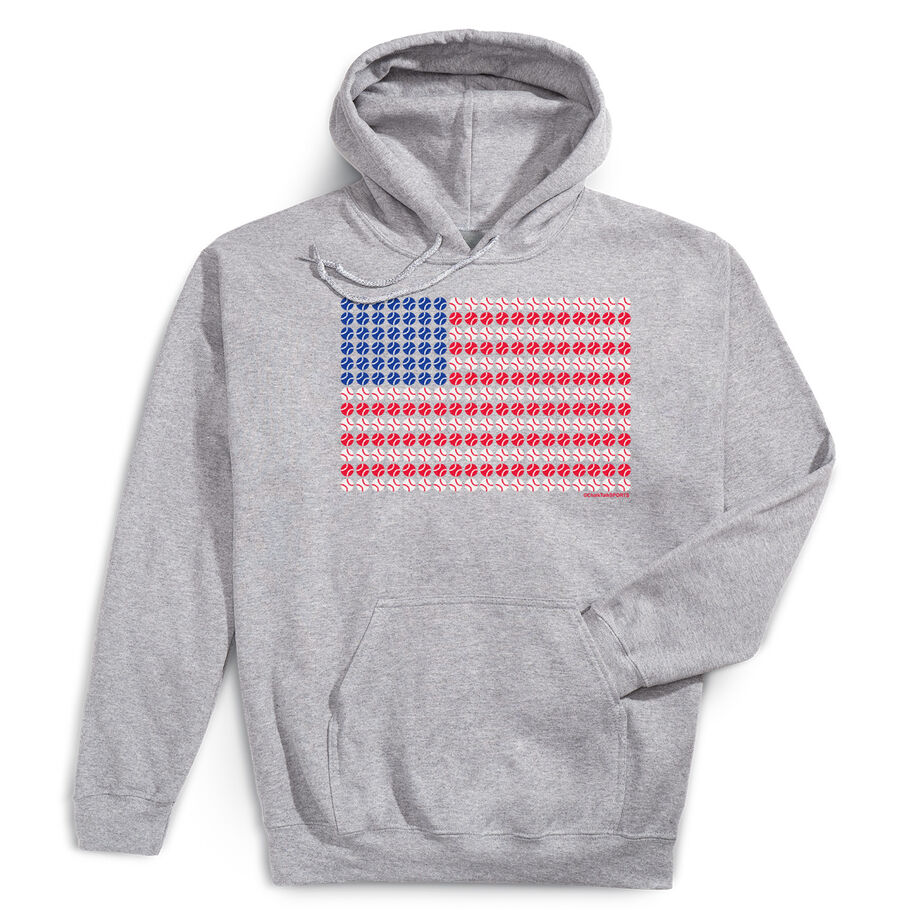 Baseball Hooded Sweatshirt - Patriotic Baseball