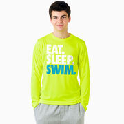 Swimming Long Sleeve Performance Tee - Eat. Sleep. Swim.