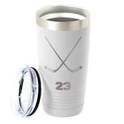 Hockey 20 oz. Double Insulated Tumbler - Personalized Crossed Sticks