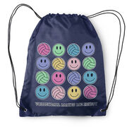Volleyball Drawstring Backpack - Volleyball Makes Me Happy