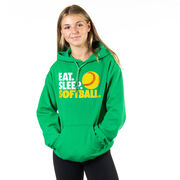 Softball Hooded Sweatshirt - Eat. Sleep. Softball.