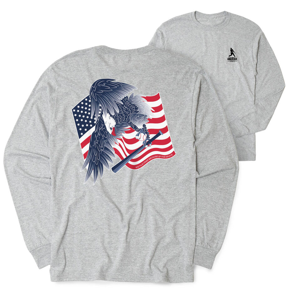 Baseball Tshirt Long Sleeve - Baseball Eagle (Back Design)