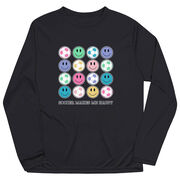 Soccer Long Sleeve Performance Tee - Soccer Makes Me Happy