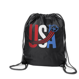 Soccer Drawstring Backpack - USA Patriotic
