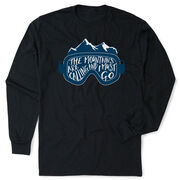 Skiing & Snowboarding Tshirt Long Sleeve - The Mountains Are Calling