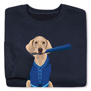 Baseball Crewneck Sweatshirt - Dinger the Baseball Dog