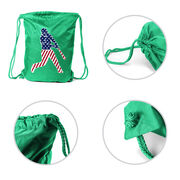 Baseball Drawstring Backpack - Baseball Stars and Stripes Player