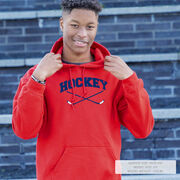 Hockey Hooded Sweatshirt - Hockey Crossed Sticks Logo