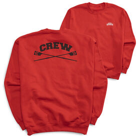 Rowing Crewneck Sweatshirt - Crew Crossed Oars Banner (Back Design)