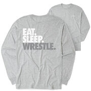 Wrestling Tshirt Long Sleeve - Eat. Sleep. Wrestle (Back Design)