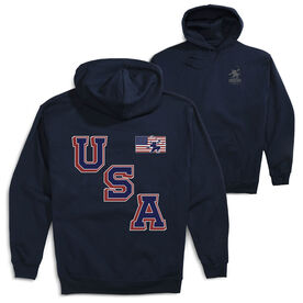 Hockey Hooded Sweatshirt - USA Gold (Back Design)