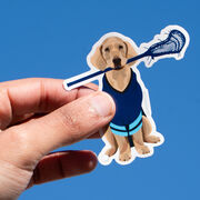 Guys Lacrosse Sticker - Laxer The Lax Dog