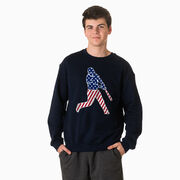 Baseball Crewneck Sweatshirt - Baseball Stars and Stripes Player