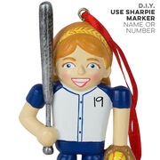 Softball Ornament - Softball Player Nutcracker