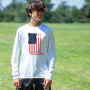 Hockey Long Sleeve Performance Tee - American Flag