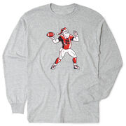 Football Tshirt Long Sleeve - Touchdown Santa