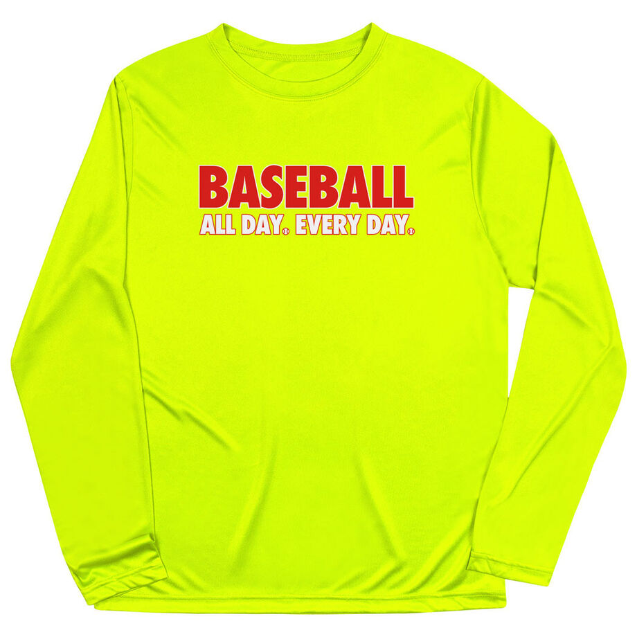 Baseball Long Sleeve Performance Tee - Baseball All Day Everyday
