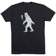Guys Lacrosse Short Sleeve T-Shirt - Yeti (Walking) [Youth Large/Black] - SS