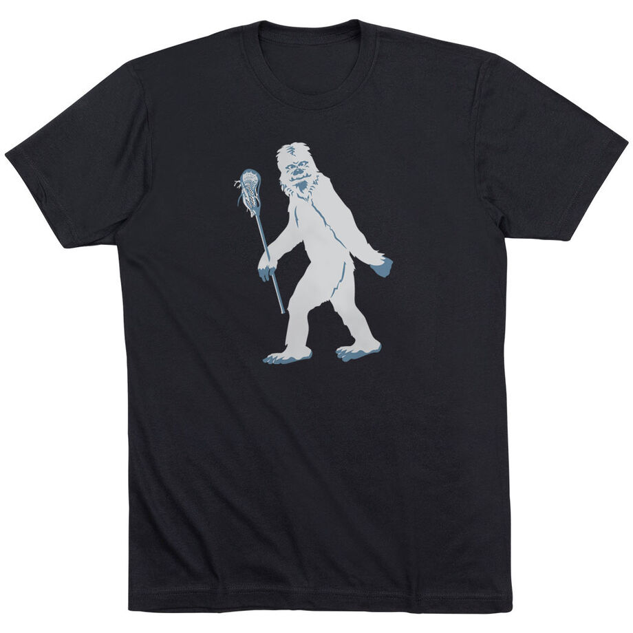 Guys Lacrosse Short Sleeve T-Shirt - Yeti (Walking) [Youth Large/Black] - SS