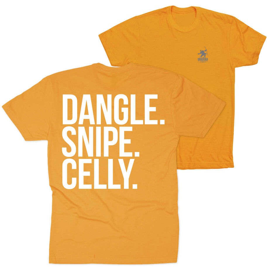 Hockey Short Sleeve T-Shirt - Dangle Snipe Celly Words (Back Design)