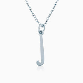 Silver Plated Field Hockey Stick Necklace