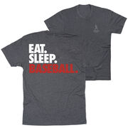 Baseball Short Sleeve T-Shirt - Eat. Sleep. Baseball. (Back Design)