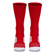 Team Number Woven Mid-Calf Socks - Red