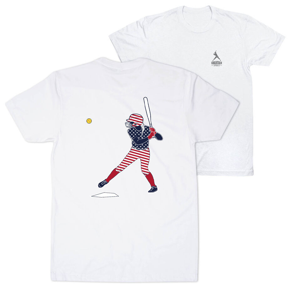 Softball Short Sleeve T-Shirt - Softball Star (Back Design)