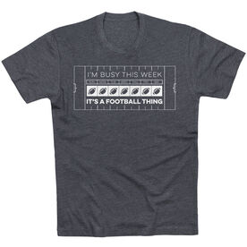 Football Short Sleeve T-Shirt - 24-7 Football [Adult Large/Charcoal] - SS