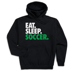 Soccer Hooded Sweatshirt - Eat. Sleep. Soccer. [Black/Youth Large] -SS