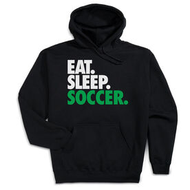 Soccer Hooded Sweatshirt - Eat. Sleep. Soccer. [Black/Adult Medium] - SS