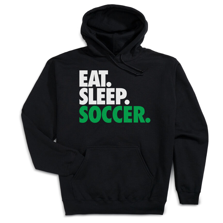 Soccer Hooded Sweatshirt - Eat. Sleep. Soccer. - Personalization Image