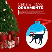 Hockey Round Ceramic Ornament - Hockey Dog