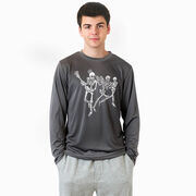 Guys Lacrosse Long Sleeve Performance Tee - Skeleton Offense