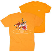 Wrestling Short Sleeve T-Shirt - Wrestling Reindeer (Back Design)