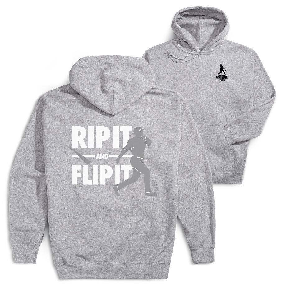 Baseball Hooded Sweatshirt - Rip It Flip It (Back Design)