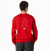 Soccer Crewneck Sweatshirt - Soccer Guy Player Sketch (Back Design)