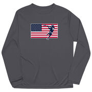 Guys Lacrosse Long Sleeve Performance Tee - Patriotic Lacrosse