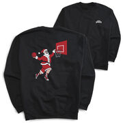 Basketball Crewneck Sweatshirt - Slam Dunk Santa (Back Design)