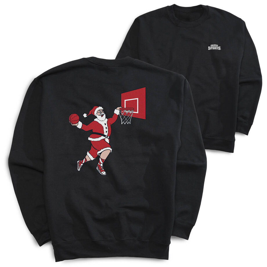 Basketball Crewneck Sweatshirt - Slam Dunk Santa (Back Design)