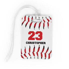 Baseball Bag/Luggage Tag - Personalized Big Number with Baseball