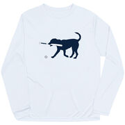 Baseball Long Sleeve Performance Tee - Navy Baseball Dog