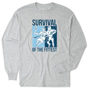Guys Lacrosse Tshirt Long Sleeve - Survival of the Fittest