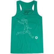 Soccer Flowy Racerback Tank Top - Soccer Girl Player Sketch